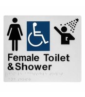Female Disable Toilet & Shower Braille Toilet Sign