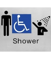 Male Disable Shower Braille Sign