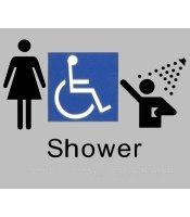 Female Disable Shower Braille Sign