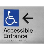Accessible Entrance Braille Left Arrow