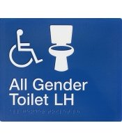 All Gender LH Toilet Braille Sign