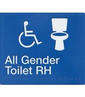 All Gender RH Toilet Braille Sign 