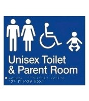 Braille sign Unisex & Parent Room (235 x 180 mm)