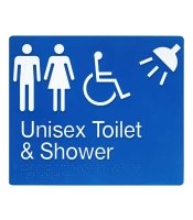 Unisex Disable Toilet & Shower Braille Sign