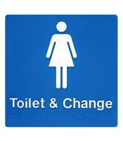 Female Toilet & Change Room Braille Sign SV35  (180 x 180 mm)
