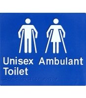 Unisex Ambulant Toilet Braille Sign SV39 (210 x 180 mm)