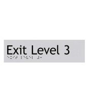 Silver Exit Braille Sign SX-03 (180x50mm)