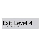 Silver Exit Braille Sign SX-04 (180x50mm)