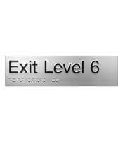 Silver Exit  Braille Sign SX-06 (180x50mm)