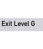 Exit Level Ground Braille Sign Silver 180X50mm
