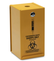 Yellow Armour Steel Syringe Disposal Unit Lockable 2.0L
