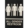 Black All Gender Restroom Sign 