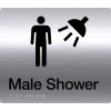 Male Shower Stainless Steel Braille Sign