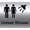 Unisex Shower Stainless Steel Braille Sign