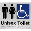 Unisex Disabled Toilet Braille Sign Silver Plastic SS05