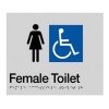 Female Disable Braille Toilet Sign