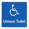 Unisex Disabled Toilet Blue Plastic Braille Sign BCA Australian Compliance SV03 