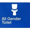 Blue Plastic All Gender Toilet Braille Sign 