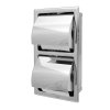 Twin Toilet Roll Holder Recessed  Vertical S'Steel T6608