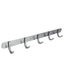 Front view of the product "S'Steel Satin Finish Hook Strip With 5 Hooks SL925"
