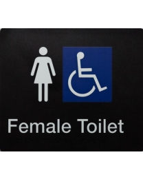 Female Disable Braille Toilet Sign SS09 (210 x 180 mm)