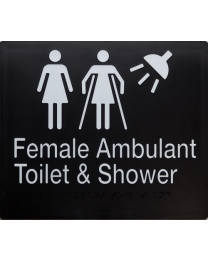 Female/Female Ambulant Toilet and shower Braille Sign SK49