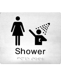 SP20J Female Shower Stainless Steel Braille Sign