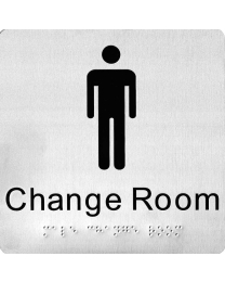 SP29J Male Change Room Stainless Steel Braille Sign