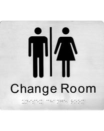 SP31J Unisex Change Room Stainless Steel Braille Sign