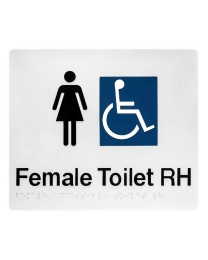  Female Disable Right Hand Toilet Sign SS09-RH (210 x 180 mm)