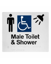 Male Disable Toilet & Shower Braille Toilet Sign SS14 (210 x 180 mm)