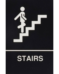 Black Stair Braille Sign STAIR-BLK 225X150mm