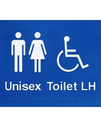 SV06 Unisex Disabled Toilet Left Hand Blue Plastic Braille Sign