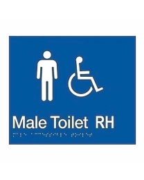 Male Disable Braille Toilet Sign SV08-RH (210 x 180 mm)
