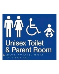 Braille sign Unisex & Parent Room SV10 (210 x 180 mm)