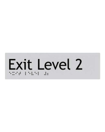Silver Exit Braille Sign SX-02