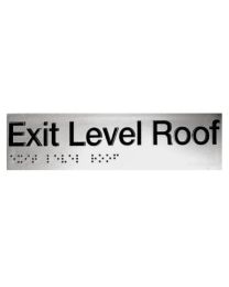 SX-R Silver Exit Roof Level Braille Sign